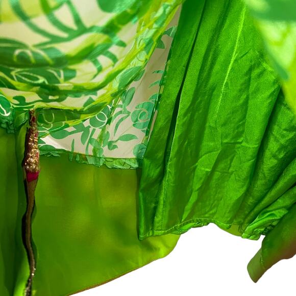 Karishma Women's Green Short Sleeve Round Neck Embellished Fit & Flare Dress S - Picture 14 of 16